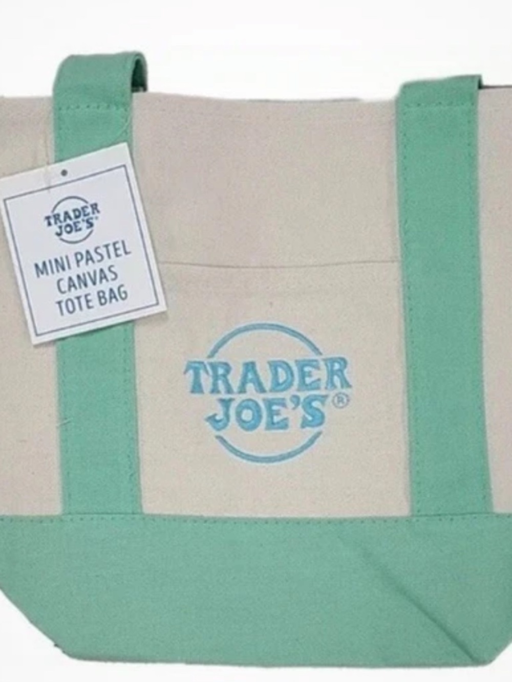 Viral Trader Joe’s mini tote bag, green NWT